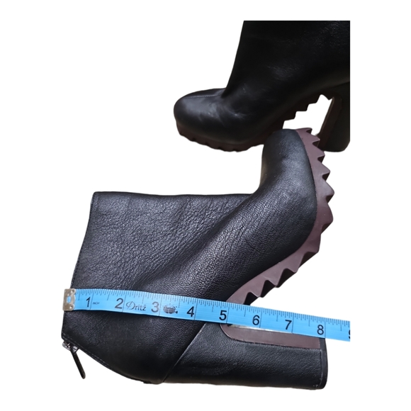 SAM EDELMAN CIRCUS Kensley Boots High Heel Black Leather Purple Size 9 - Picture 9 of 9